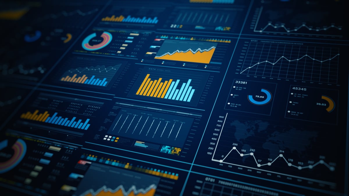 Data analytics dashboard display