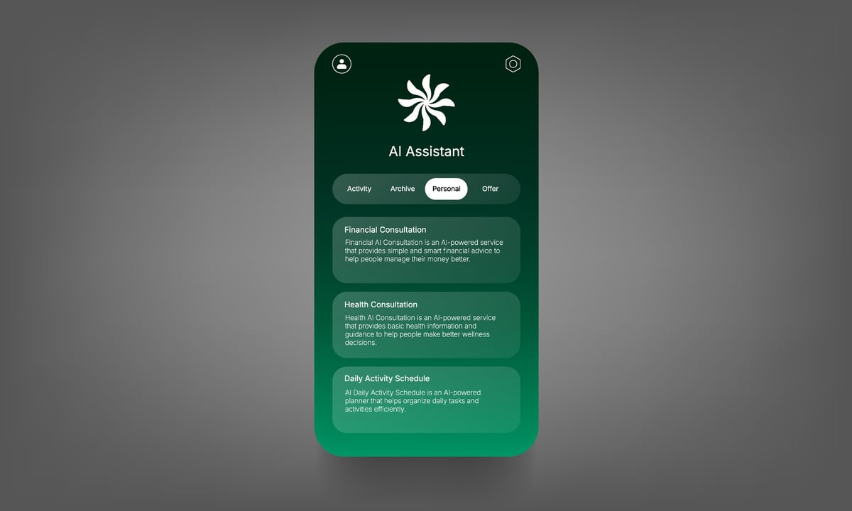 Futuristic AI dashboard design